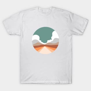 Route Desert Minimalist Landscape T-Shirt